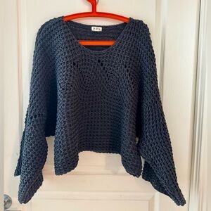 POL Women's Charcoal/Blue Knit Sweater.